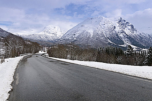 积雪,山,风景,隘口,冬天,雪,松奥菲尔当纳,挪威