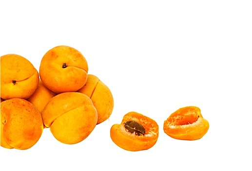 堆,杏子,隔绝,白色背景,背景