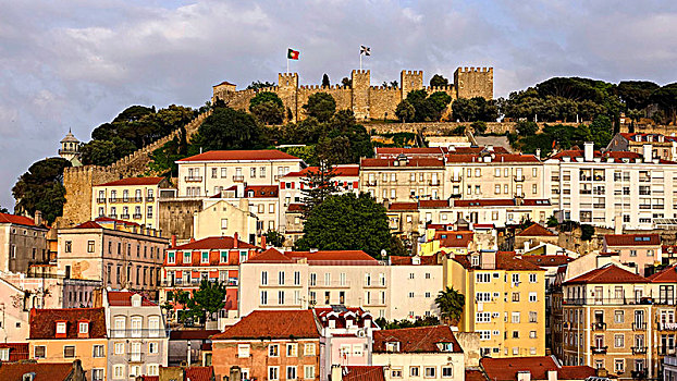 老城,城堡,里斯本,葡萄牙