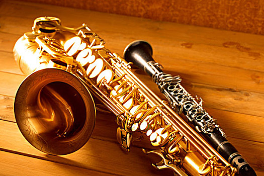 经典,音乐,萨克斯管,单簧管,旧式
