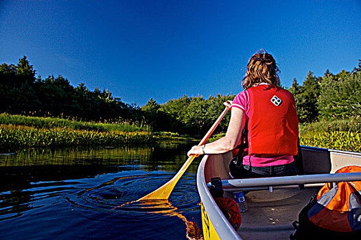 划船,独木舟,国家公园,国家,古迹,加拿大,景色,驾驶,公路,新斯科舍省