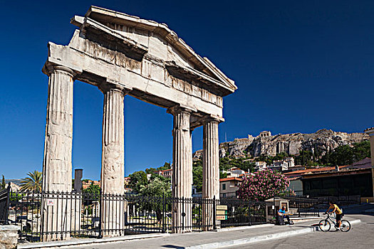 中心,希腊,雅典,罗马,阿哥拉,柱子