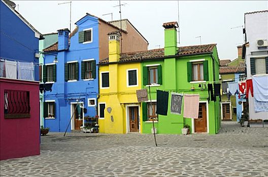 特色,彩色,房子,布拉诺岛,威尼斯,意大利,欧洲