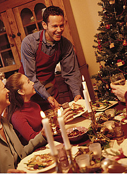 父亲,圣诞晚餐,家庭