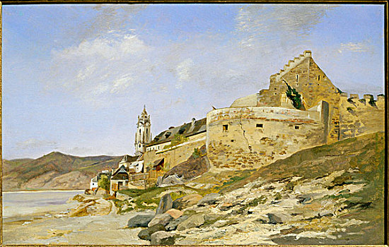 城堡,19世纪,油画,费城,宾夕法尼亚,美国