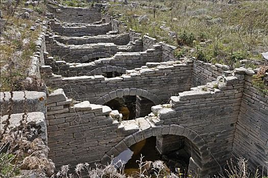 剧院,蓄水池,得洛斯,希腊