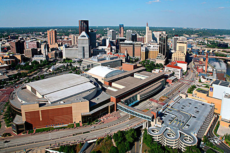 航拍,建筑,城市,能量,中心,密西西比河,明尼苏达,美国