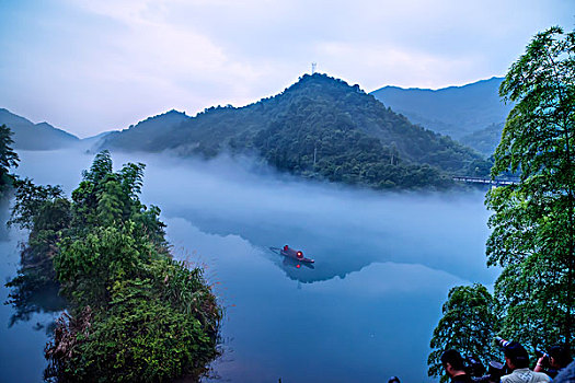 湖南,小东江,江,渔船,灯