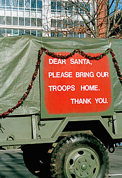 圣诞节,侧面,军事,卡车