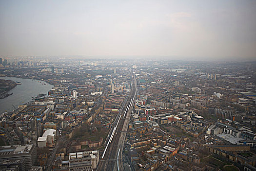 俯视,城市,泰晤士河,伦敦,英格兰,英国