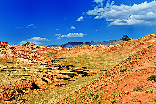 红山谷,土林,新疆,山峰,红山