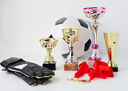 特写,足球,手套,奖杯,奖牌
