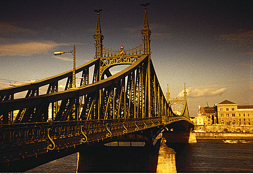 桥,上方,河,布达佩斯,匈牙利