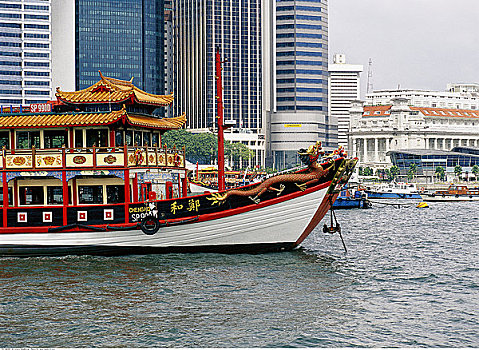 漂浮,餐馆,新加坡,港口
