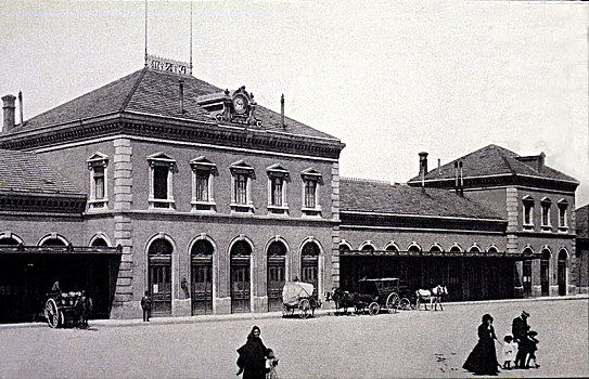 风景,火车站,萨拉戈萨,20年代,邮戳,七月