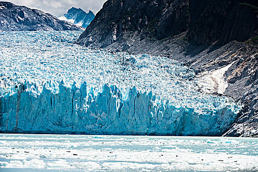 冰河,冰碛,三个山峰,背景,大幅,尺寸