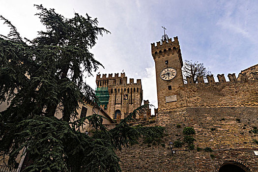 城堡,要塞,中世纪,乡村,栖息,山,省,马希地区,意大利,欧洲