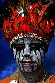 舞者,群体,唱歌,戈罗卡,巴布亚新几内亚,大洋洲