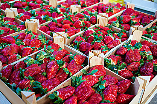 草莓,盒子,篮子,纹理,户外市场