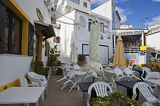 空,街头餐厅,阿尔加维,葡萄牙