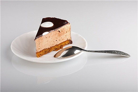 巧克力蛋糕,勺子