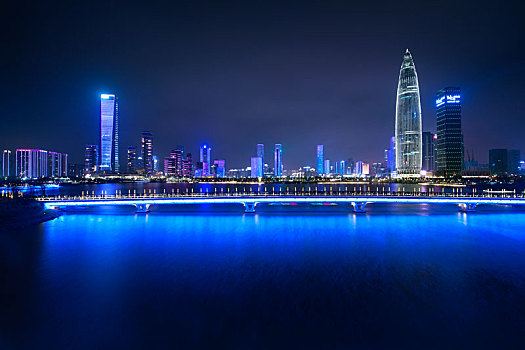 中国广东深圳后海中心区都市夜景