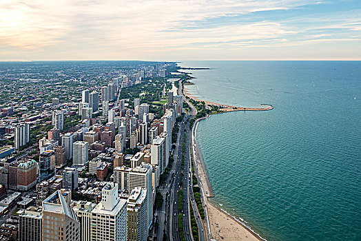 美国芝加哥市密歇根湖