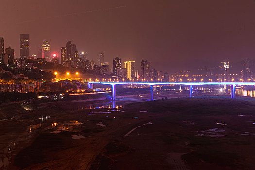 重庆渝中区菜园坝长江大桥夜景