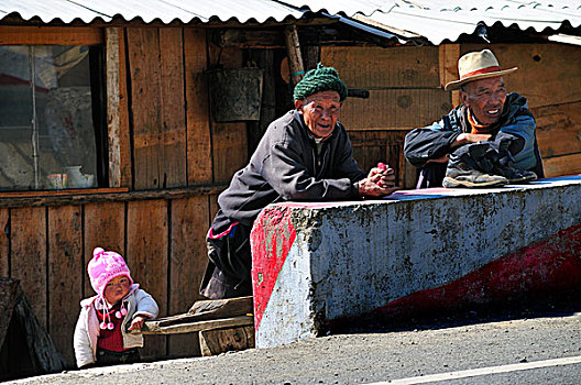 街道,老人,婴儿,少数民族,中国
