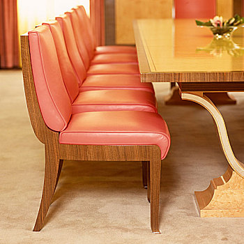 红色,皮革,椅子,木质,餐桌
