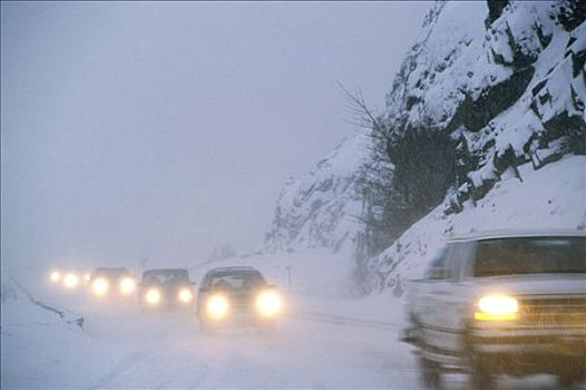 冬季驾车,暴风雪,苏厄德公路,阿拉斯加