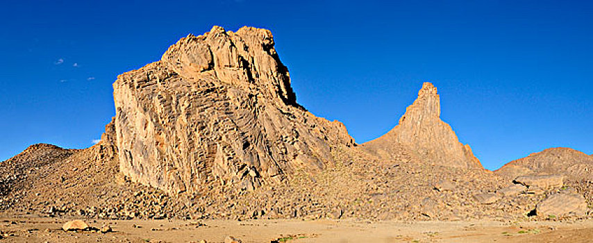 火山岩,排列,阿哈加尔,山峦,阿尔及利亚,撒哈拉沙漠,北非,非洲