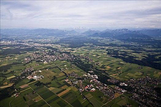 鸟瞰,阿尔卑斯山,巴伐利亚,德国