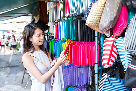 女人,购物,市场,曼谷,城市