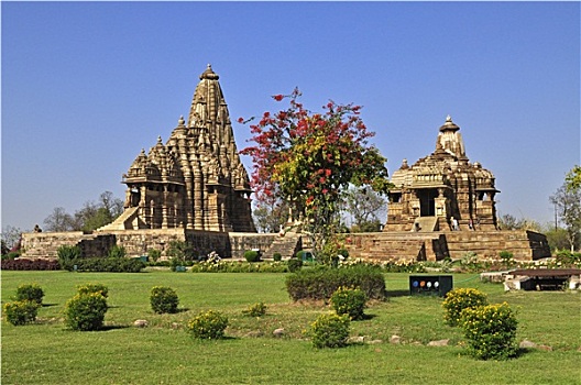 庙宇,左边,西部,克久拉霍,中央邦,印度