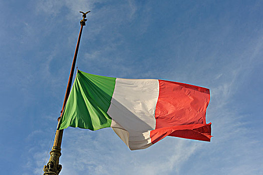 意大利,旗帜,正面,维托里安诺,罗马,欧洲