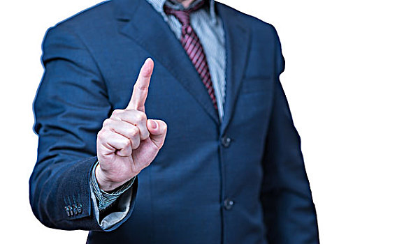 商務(wù)人士點(diǎn)擊觸摸屏