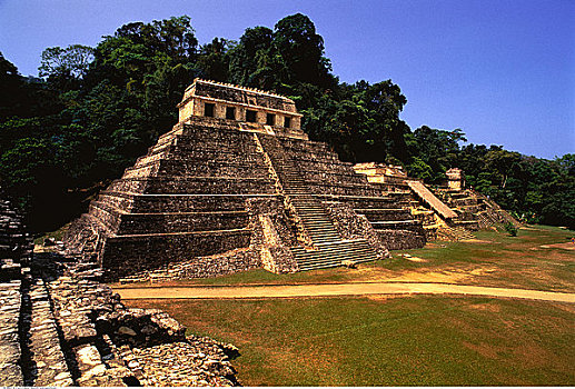 寺庙,铭刻,玛雅,遗址,帕伦克,恰帕斯,墨西哥