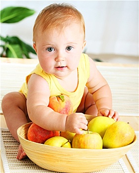 小,婴儿,选择,水果