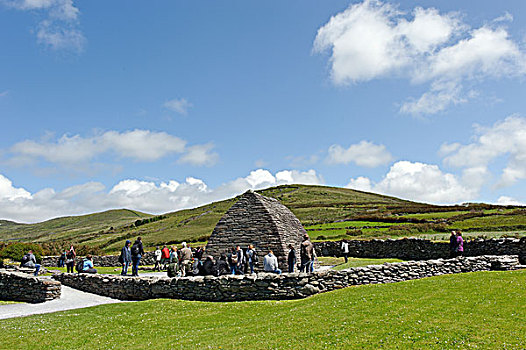 石头,教堂,八世纪,凯瑞郡,爱尔兰,欧洲
