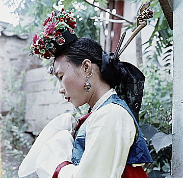 韩国人,女士,传统服饰