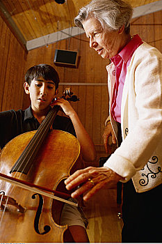 学生,演奏,大提琴,教师