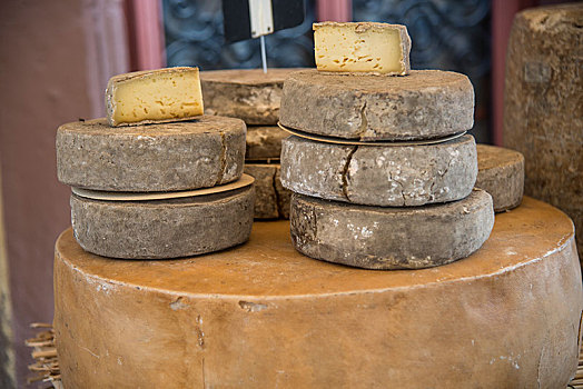 奶酪,出售,市场,阿尔萨斯,法国,欧洲
