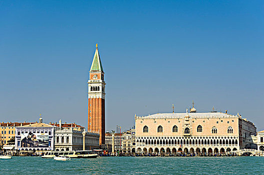 钟楼,宫殿,公爵宫,广场,圣马可广场,威尼斯,威尼托,意大利,欧洲