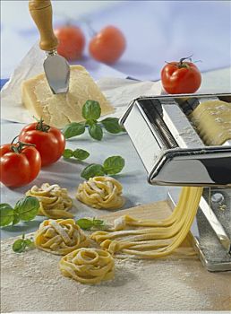 自制,意大利面,新鲜,西红柿,巴尔马干酪