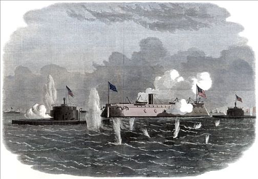护卫舰,新,两个,爱立信,电池,动作,查尔斯顿,18世纪