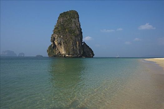 岩石构造,海岸线,甲米,泰国