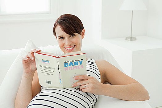 孕妇,婴儿,名字,书本