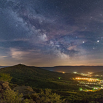 星空,银河,风景,巴登巴登,巴登符腾堡,德国,欧洲