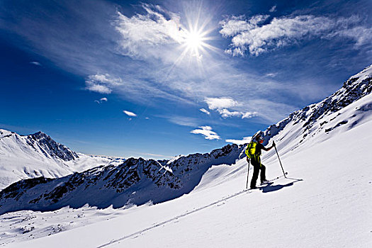 滑雪,旅游,区域,提洛尔,奥地利,欧洲